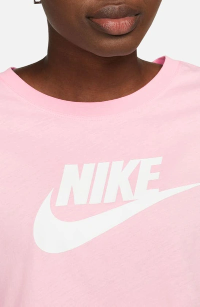 Shop Nike Sportswear Essential Crop Graphic Tee In Medium Soft Pink