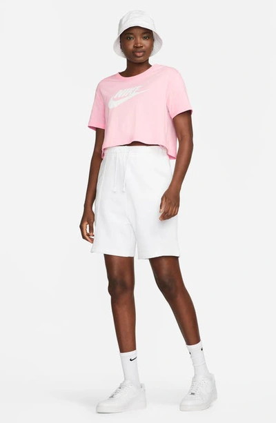 Shop Nike Sportswear Essential Crop Graphic Tee In Medium Soft Pink