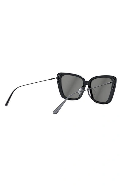 Shop Dior Miss B5f 56mm Butterfly Sunglasses In Shiny Black / Smoke Mirror