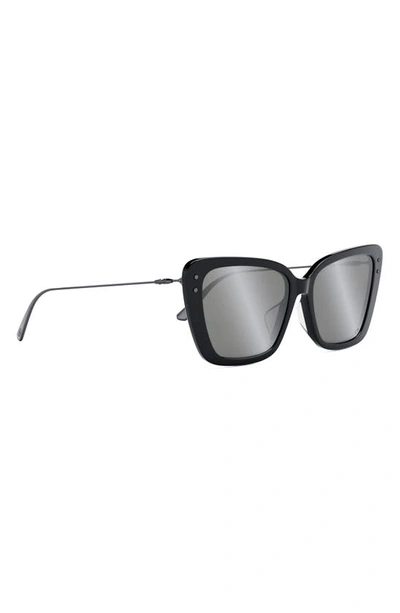 Shop Dior Miss B5f 56mm Butterfly Sunglasses In Shiny Black / Smoke Mirror
