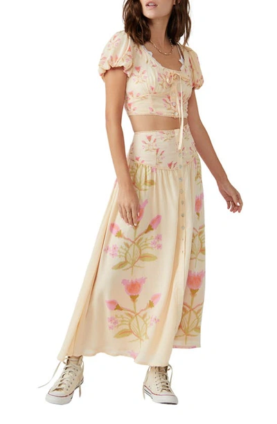 Shop Free People Easy To Love Floral Two-piece Maxi Dress In Tea Combo