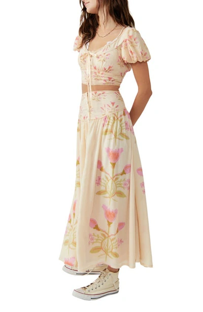 Shop Free People Easy To Love Floral Two-piece Maxi Dress In Tea Combo