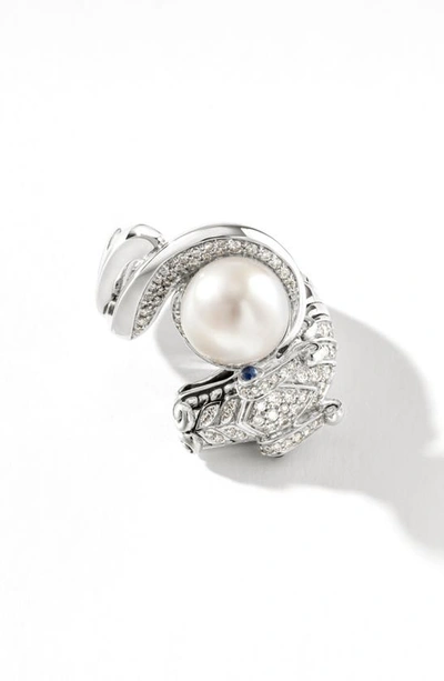 Shop John Hardy Legends Naga Pearl Pavé Ring In White