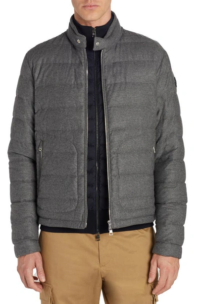 Shop Moncler Acorus Quilted Flannel Down Jacket In Grey