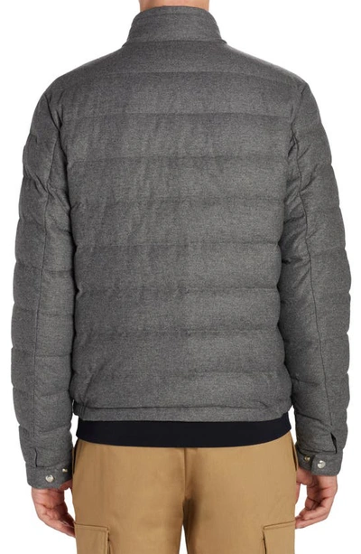 Shop Moncler Acorus Quilted Flannel Down Jacket In Grey