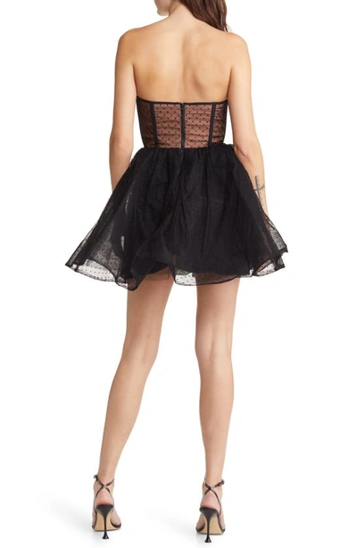 Bardot Spot Mesh Corset Minidress In Spot