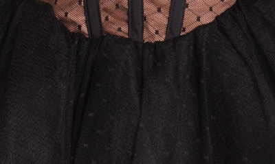 Bardot Spot Mesh Corset Minidress In Spot