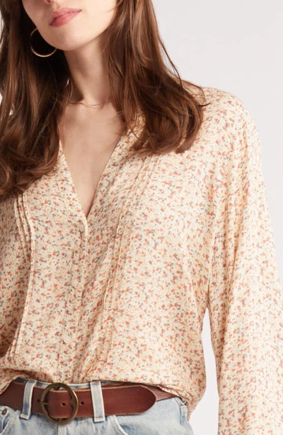TREASURE & BOND FLORAL LONG SLEEVE PEASANT BLOUSE 