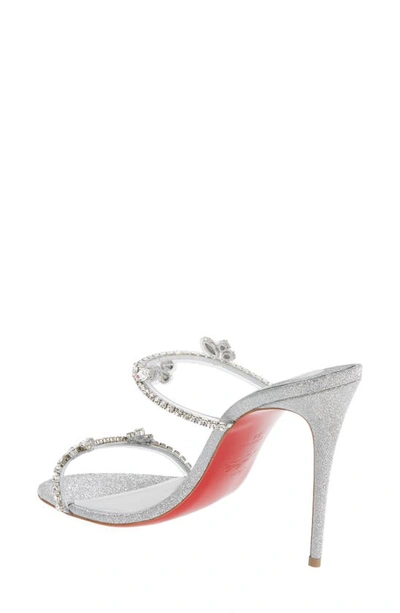 Shop Christian Louboutin Just Queen Crystal Embellished Slide Sandal In Silver
