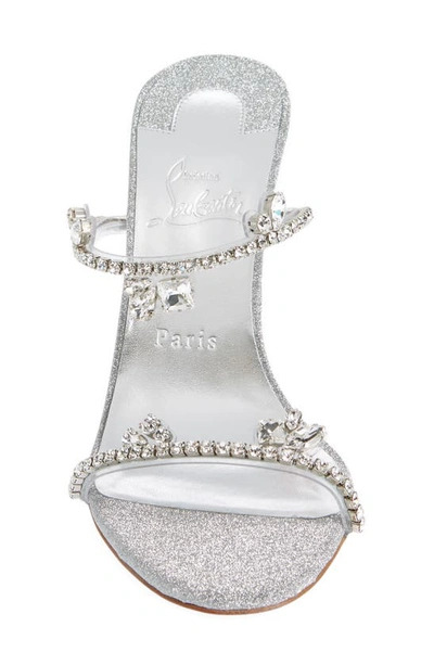 Shop Christian Louboutin Just Queen Crystal Embellished Slide Sandal In Silver