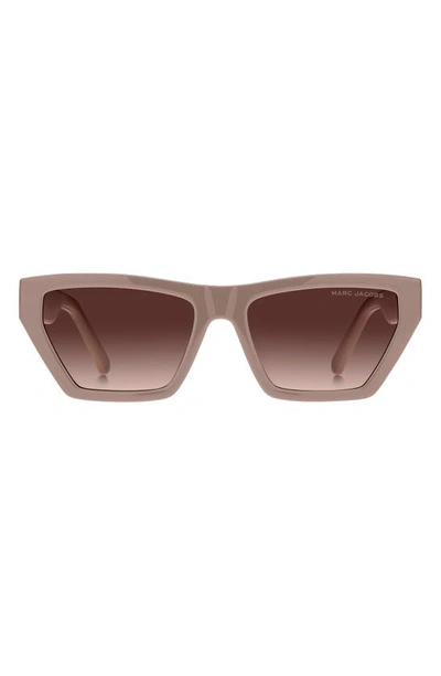 Shop Marc Jacobs 55mm Gradient Cat Eye Sunglasses In Beige/ Brown Gradient
