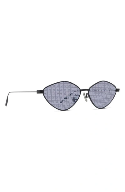 Shop Givenchy Gv Speed 57mm Geometric Sunglasses In Matte Black / Smoke Mirror