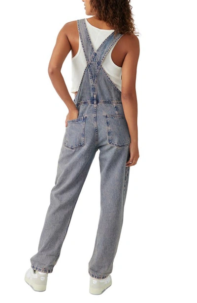 Shop Free People We The Free Ziggy Denim Overalls In Blue/ Pink Dreams