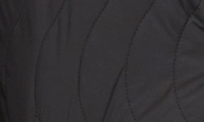 Shop Bernardo Quilted Zip-up Hooded Jacket In Black