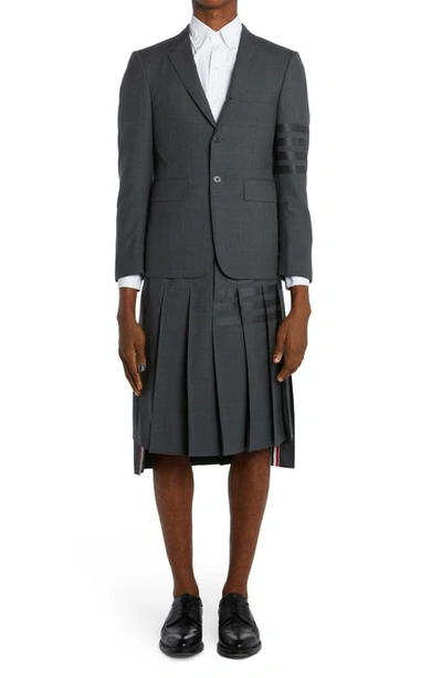 Thom Browne 4-bar Wool Blazer In Dark Grey