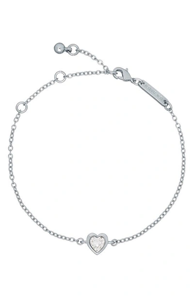 Shop Ted Baker Hansa Crystal Heart Bracelet In Silver Tone Clear Crystal