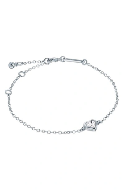 Shop Ted Baker Hansa Crystal Heart Bracelet In Silver Tone Clear Crystal