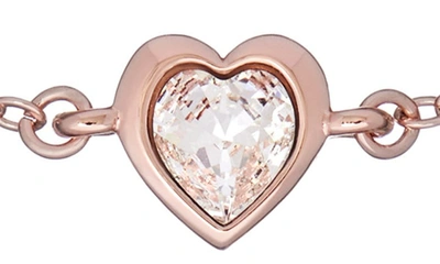 Shop Ted Baker Hansa Crystal Heart Bracelet In Rose Gold Tone Clear Crystal
