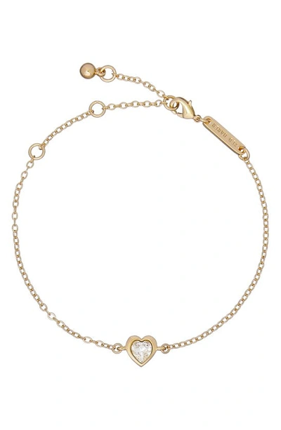 Shop Ted Baker Hansa Crystal Heart Bracelet In Gold Toneclear Crystal