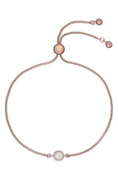 Shop Ted Baker Sarsa Crystal Slider Bracelet In Rose Gold Tone Clear Crystal