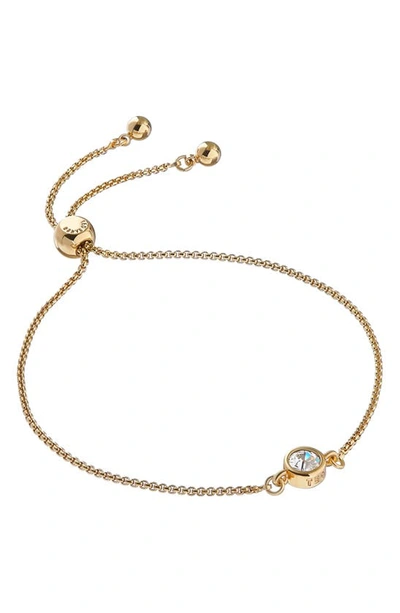 Shop Ted Baker Sarsa Crystal Slider Bracelet In Gold Tone Clear Crystal