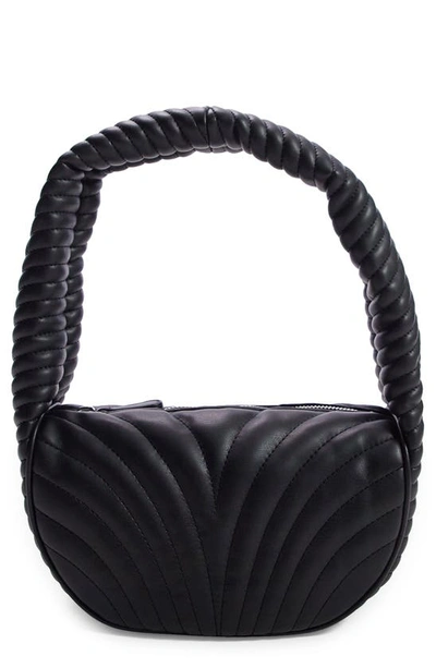 Topshop Genna Quilted Top Handle Bag In Black
