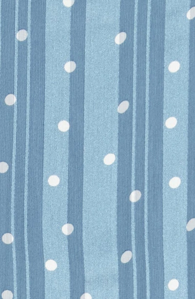 Ava & Yelly Kids' Polka Dot & Stripe Dress In Blue