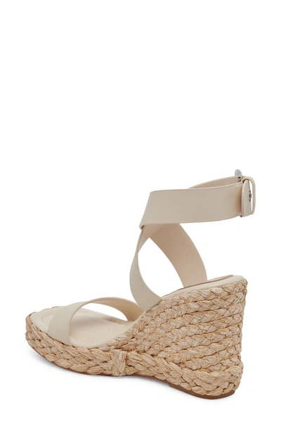 Shop Dolce Vita Aldona Ankle Wrap Wedge Sandal In Ivory Leather