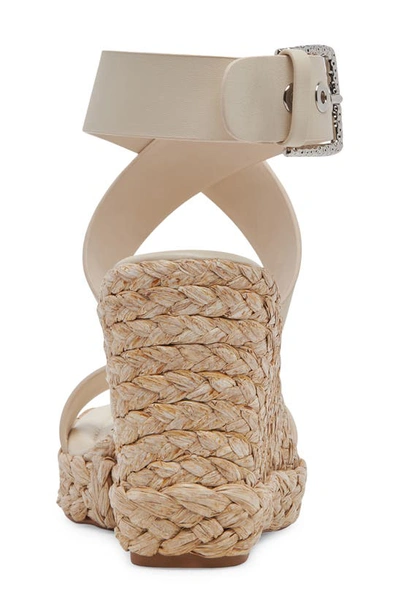 Shop Dolce Vita Aldona Ankle Wrap Wedge Sandal In Ivory Leather