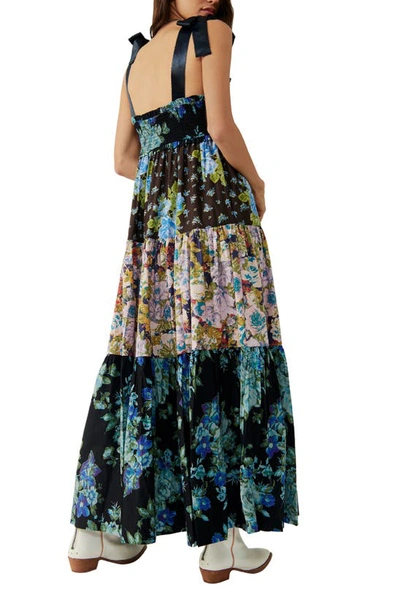 Shop Free People Bluebell Mixed Floral Cotton Maxi Dress In Cool Combo