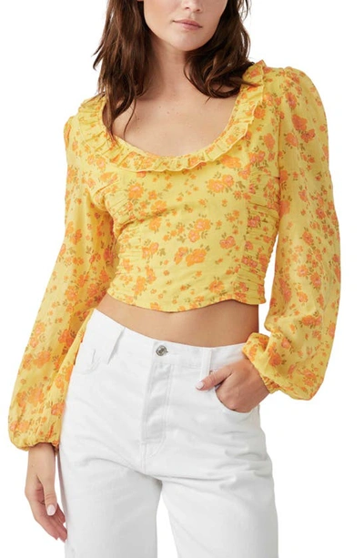 Shop Free People Another Life Print Crop Top In Honey Combo