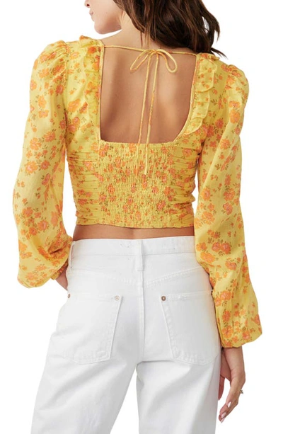 Shop Free People Another Life Print Crop Top In Honey Combo