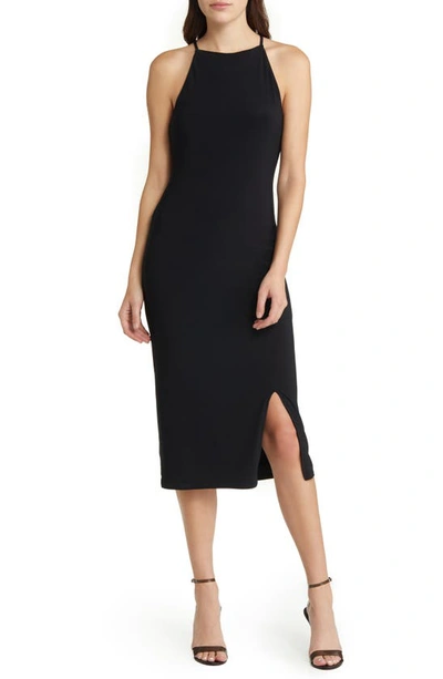 Shop Chelsea28 Crossback Halter Dress In Black