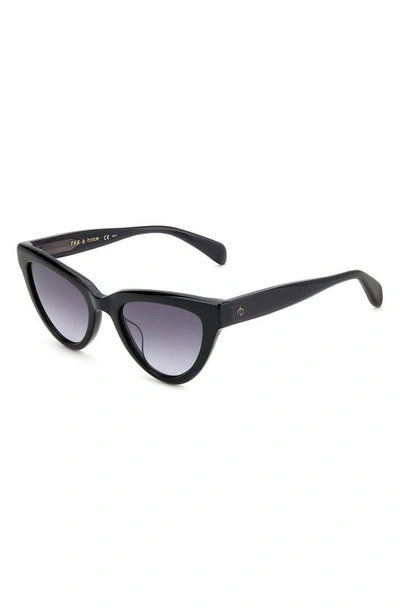 Shop Rag & Bone 52mm Cat Eye Sunglasses In Black/ Grey Shaded
