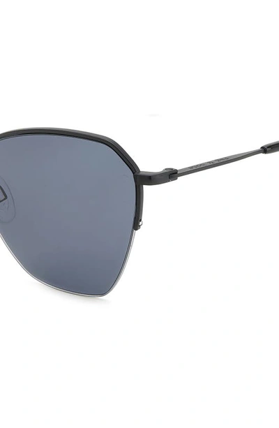 Shop Rag & Bone 58mm Cat Eye Sunglasses In Matte Black/ Grey