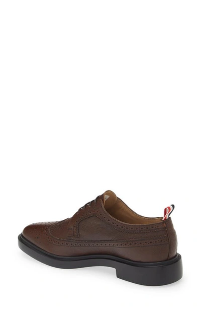 Shop Thom Browne Longwing Derby In Brown