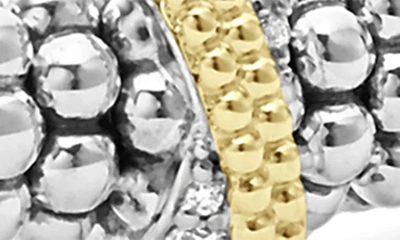 Lagos Sterling Silver Caviar Diamond X Bracelet In Gold