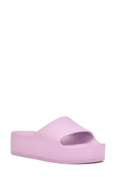Shop Nine West Pool Platform Slide Sandal In Light Purple 530