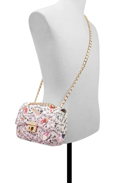 Shop Aldo Love Note Quilted Crossbody Bag In White