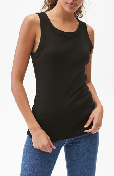 Shop Michael Stars Paloma Cotton Tank Top In Black