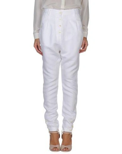 Shop Mauro Grifoni Casual Pants In White