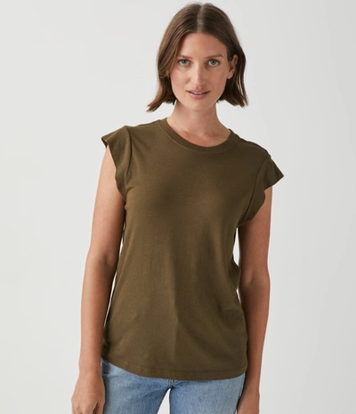 Michael Stars Joey Power Shoulder Tee In Dolma