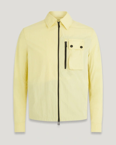 Shop Belstaff Rail Überhemd Für Herren Cotton Blend Gabardine In Lemon Yellow
