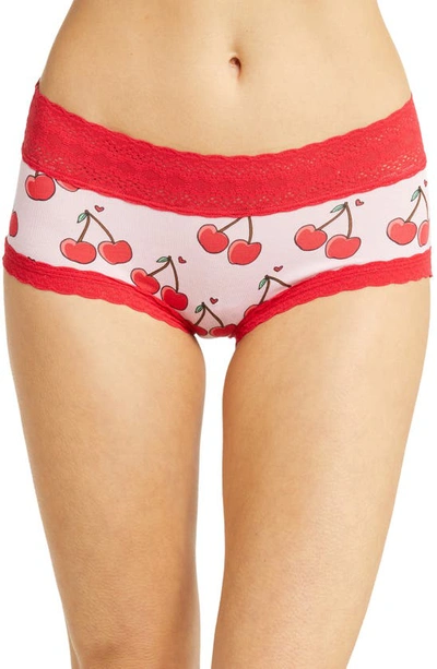 Shop Meundies Feelfree Lace Hipster Briefs In Cherries