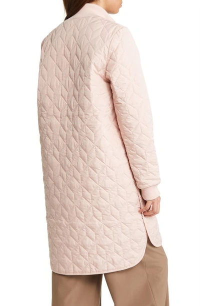 Shop Ilse Jacobsen Isle Jacobsen Long Quilted Jacket In Pale Pink