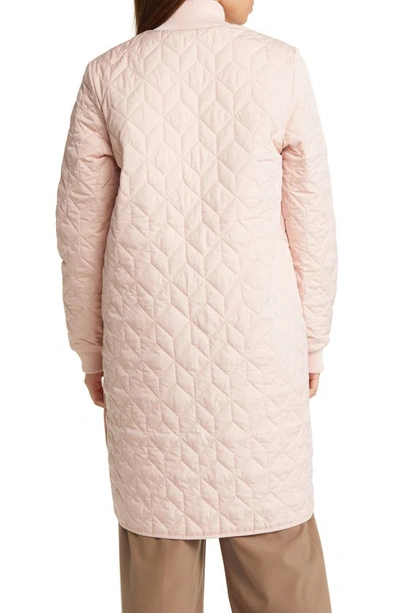 Shop Ilse Jacobsen Isle Jacobsen Long Quilted Jacket In Pale Pink