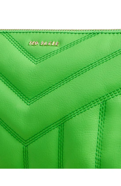 Shop Ted Baker Ayasini Quilted Leather Crossbody Bag In Green