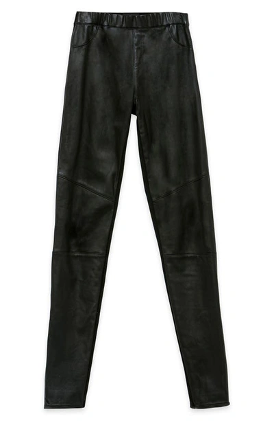 Shop As By Df Kiki Stretch Leather & Knit Leggings In Black