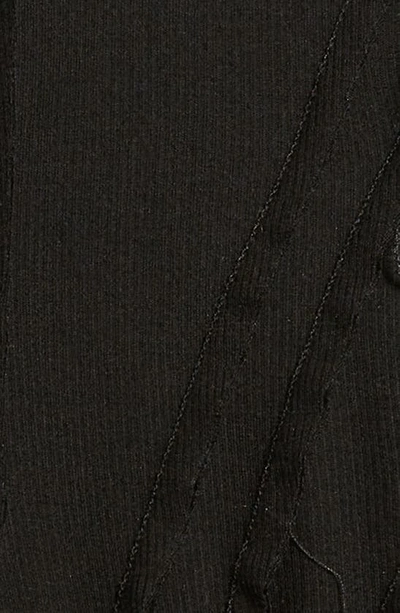 Shop Sami Miro Vintage Asymmetric Long Sleeve Rib Top In Black