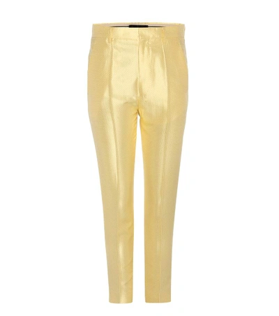 Haider Ackermann Jacquard Silk Trousers In Yellow